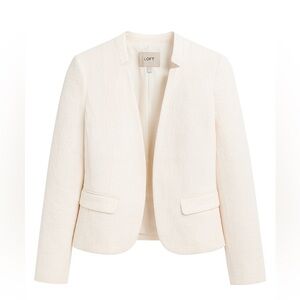 LOFT Light Pink Textured Opened Front Long Sleeve Women Blazer